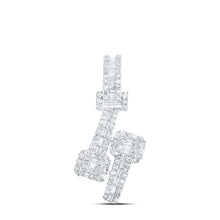 Load image into Gallery viewer, Brilliant Diamond Square Cuff Pendant - 10kt White Gold, 1/2 Cttw Top view from the 10Kt White Gold Womens Round Diamond Square Cuff Fashion Pendant 1 2 Cttwpin219976 collection by Splendid Jewellery