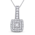 Captivating Brilliance: 10kt White Gold Womens Round Diamond Square Pendant 1/3 Cttw Top view from the 10Kt White Gold Womens Round Diamond Square Pendant 1 3 Cttwpin288284 collection by Splendid Jewellery