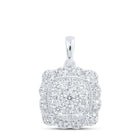 Radiant Square Diamond Pendant - 10kt White Gold Women's Necklace 1/3 Cttw Top view from the 10Kt White Gold Womens Round Diamond Square Pendant 1 3 Cttwpin219080 collection by Splendid Jewellery