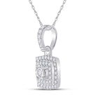 Radiant Elegance: 10kt White Gold Womens Round Diamond Square Pendant 1/4 Cttw Side view from the 10Kt White Gold Womens Round Diamond Square Pendant 1 4 Cttwpin288247 collection by Splendid Jewellery