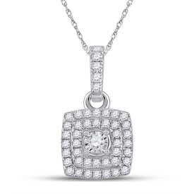 Radiant Elegance: 10kt White Gold Womens Round Diamond Square Pendant 1/4 Cttw Top view from the 10Kt White Gold Womens Round Diamond Square Pendant 1 4 Cttwpin288247 collection by Splendid Jewellery