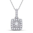 Captivating Brilliance: 10kt White Gold Womens Round Diamond Square Pendant Top view from the 10Kt White Gold Womens Round Diamond Square Pendant 1 6 Cttwpin288250 collection by Splendid Jewellery