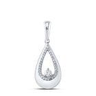 Captivating Brilliance: 10kt White Gold Diamond Cascade Pendant Top view from the 10Kt White Gold Womens Round Diamond Teardrop Pendant 1 10 Cttwpin215616 collection by Splendid Jewellery