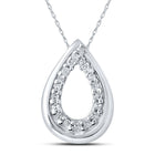 Captivating Diamond Elegance Pendant | 10kt White Gold Womens Round Diamond Teardrop Pendant 1/10 Cttw | Splendid Jewellery Top view from the 10Kt White Gold Womens Round Diamond Teardrop Pendant 1 10 Cttwpin215637 collection by Splendid Jewellery