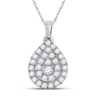 Captivating Elegance: 10kt White Gold Diamond Teardrop Pendant Top view from the 10Kt White Gold Womens Round Diamond Teardrop Pendant 1 2 Cttwpin282501 collection by Splendid Jewellery