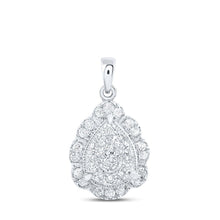 Load image into Gallery viewer, Radiant Tears Diamond Pendant Top view from the 10Kt White Gold Womens Round Diamond Teardrop Pendant 1 3 Cttwpin230252 collection by Splendid Jewellery