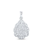 Radiant Tears Diamond Pendant Top view from the 10Kt White Gold Womens Round Diamond Teardrop Pendant 1 3 Cttwpin230252 collection by Splendid Jewellery