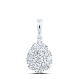 Splendid Jewellery 10kt White Gold Teardrop Diamond Pendant Top view from the 10Kt White Gold Womens Round Diamond Teardrop Pendant 1 5 Cttwpin219081 collection by Splendid Jewellery