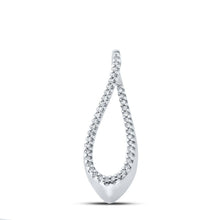 Load image into Gallery viewer, 10kt White Gold Diamond Teardrop Pendant - A Timeless Symbol of Elegance and Beauty Top view from the 10Kt White Gold Womens Round Diamond Teardrop Pendant 1 8 Cttwpin215638 collection by Splendid Jewellery