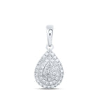 Captivating Diamond Elegance Pendant Top view from the 10Kt White Gold Womens Round Diamond Teardrop Pendant 3 8 Cttwpin237066 collection by Splendid Jewellery