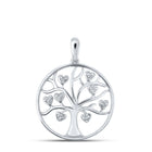 Enchanting Tree of Life Diamond Pendant - 10kt White Gold Women's Jewelry Top view from the 10Kt White Gold Womens Round Diamond Tree Of Life Heart Pendant 1 20 Cttwpin214020 collection by Splendid Jewellery