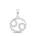 Celestial Elegance: 10kt White Gold Womens Round Diamond Zodiac Cancer Sign Pendant 1/3 Cttw Top view from the 10Kt White Gold Womens Round Diamond Zodiac Cancer Sign Fashion Pendant 1 3 Cttwpin237755 collection by Splendid Jewellery