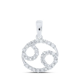 Celestial Elegance: 10kt White Gold Womens Round Diamond Zodiac Cancer Sign Pendant 1/3 Cttw Top view from the 10Kt White Gold Womens Round Diamond Zodiac Cancer Sign Fashion Pendant 1 3 Cttwpin237755 collection by Splendid Jewellery