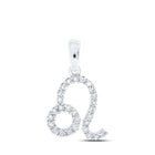 10kt White Gold Leo Zodiac Diamond Pendant | Splendid Jewellery Top view from the 10Kt White Gold Womens Round Diamond Zodiac Leo Sign Fashion Pendant 1 4 Cttwpin237752 collection by Splendid Jewellery