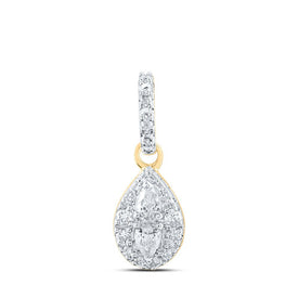 Radiant Pear Diamond Fashion Pendant | 10kt Yellow Gold Womens 1/6 Cttw | Splendid Jewellery product  Top View from Splendid Jewellery