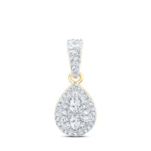 Load image into Gallery viewer, Radiant Love Diamond Pendant | 10kt Yellow Gold Teardrop Necklace with Sparkling Diamonds 1/3 Cttw | Splendid Jewellery product  Top View from Splendid Jewellery