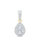 Radiant Love Diamond Pendant | 10kt Yellow Gold Teardrop Necklace with Sparkling Diamonds 1/3 Cttw | Splendid Jewellery product  Top View from Splendid Jewellery