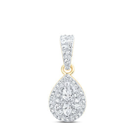 Radiant Love Diamond Pendant | 10kt Yellow Gold Teardrop Necklace with Sparkling Diamonds 1/3 Cttw | Splendid Jewellery product  Top View from Splendid Jewellery