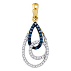 Enchanting Blue Diamond Teardrop Pendant product  Top View from Splendid Jewellery