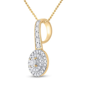 Diamond Fashion Pendant | 10kt Yellow Gold Womens Round Diamond Circle Pendant 1/5 Cttw | Splendid Jewellery GND