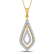 Load image into Gallery viewer, Radiant Reflections: 10kt Yellow Gold Womens Round Diamond Double Nested Oval Pendant 1/4 Cttw product  Top View from Splendid Jewellery