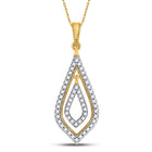 Radiant Reflections: 10kt Yellow Gold Womens Round Diamond Double Nested Oval Pendant 1/4 Cttw product  Top View from Splendid Jewellery