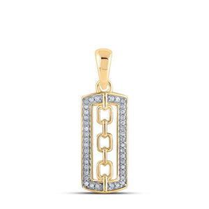 Diamond Fashion Pendant | 10kt Yellow Gold Womens Round Diamond Fashion Pendant 1/10 Cttw | Splendid Jewellery GND