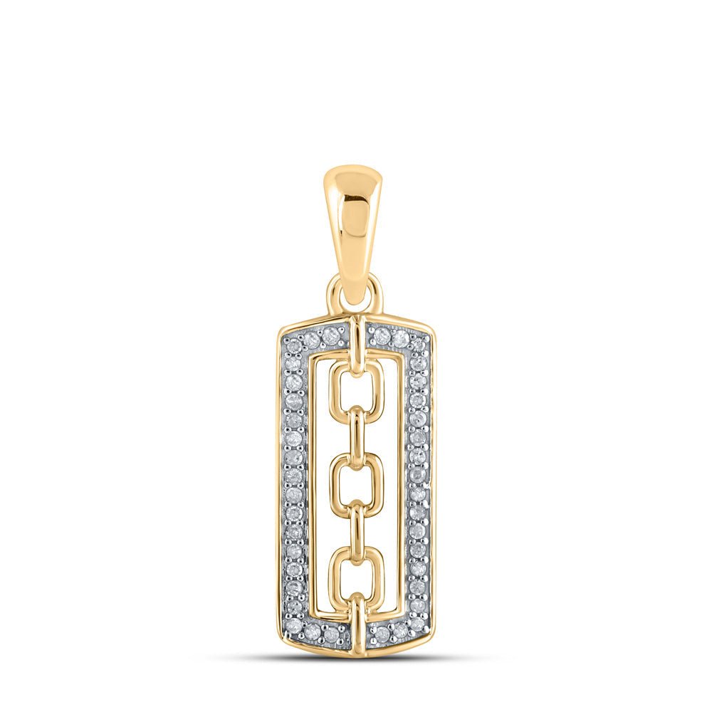 Diamond Fashion Pendant | 10kt Yellow Gold Womens Round Diamond Fashion Pendant 1/10 Cttw | Splendid Jewellery GND