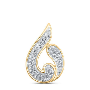 Diamond Fashion Pendant | 10kt Yellow Gold Womens Round Diamond Fashion Pendant 1/10 Cttw | Splendid Jewellery GND