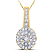 Load image into Gallery viewer, Radiant Serenity: 10kt Yellow Gold Womens Round Diamond Fashion Pendant 1/3 Cttw product  Top View from Splendid Jewellery