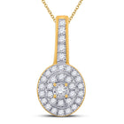 Radiant Serenity: 10kt Yellow Gold Womens Round Diamond Fashion Pendant 1/3 Cttw product  Top View from Splendid Jewellery