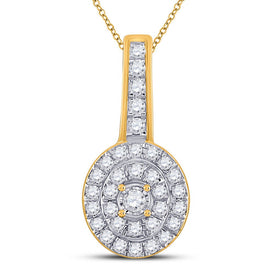 Radiant Serenity: 10kt Yellow Gold Womens Round Diamond Fashion Pendant 1/3 Cttw product  Top View from Splendid Jewellery