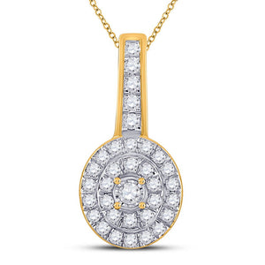 Diamond Fashion Pendant | 10kt Yellow Gold Womens Round Diamond Fashion Pendant 1/3 Cttw | Splendid Jewellery GND