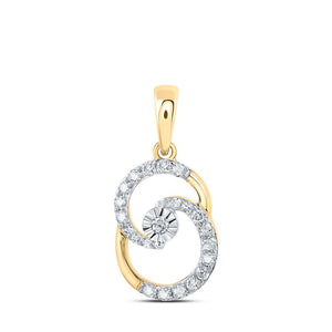 Diamond Fashion Pendant | 10kt Yellow Gold Womens Round Diamond Fashion Pendant 1/4 Cttw | Splendid Jewellery GND