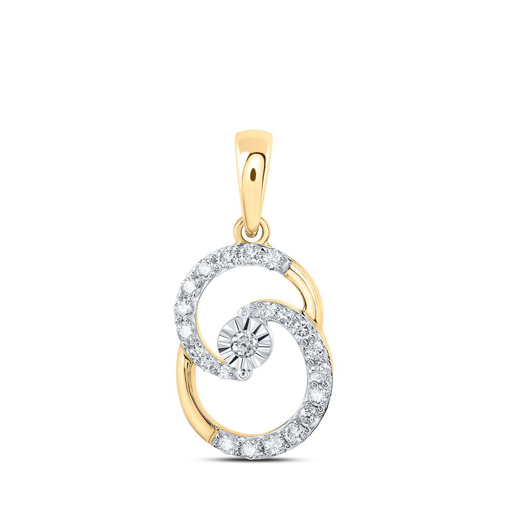 Diamond Fashion Pendant | 10kt Yellow Gold Womens Round Diamond Fashion Pendant 1/4 Cttw | Splendid Jewellery GND