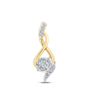 Diamond Fashion Pendant | 10kt Yellow Gold Womens Round Diamond Fashion Pendant 1/5 Cttw | Splendid Jewellery GND