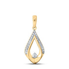 Radiant Love: 10kt Yellow Gold Women's Round Diamond Fashion Pendant product  Top View from Splendid Jewellery