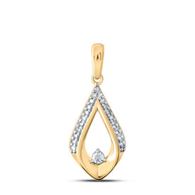 Radiant Love: 10kt Yellow Gold Women's Round Diamond Fashion Pendant product  Top View from Splendid Jewellery