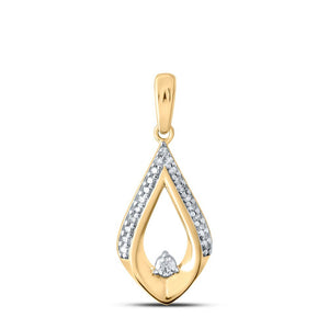 Diamond Fashion Pendant | 10kt Yellow Gold Womens Round Diamond Fashion Pendant 1/8 Cttw | Splendid Jewellery GND