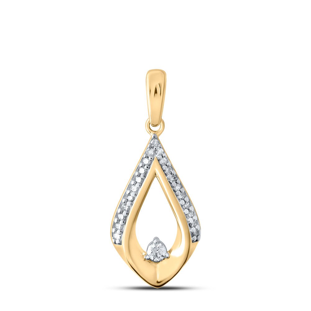 Diamond Fashion Pendant | 10kt Yellow Gold Womens Round Diamond Fashion Pendant 1/8 Cttw | Splendid Jewellery GND