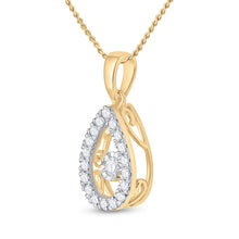 Load image into Gallery viewer, 10kt Yellow Gold Dancing Diamond Teardrop Pendant product Side View from Splendid Jewellery