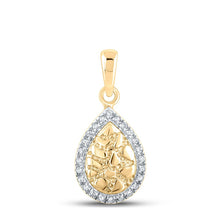 Load image into Gallery viewer, 10kt Yellow Gold Diamond Nugget Teardrop Pendant - A Captivating Delight product  Top View from Splendid Jewellery