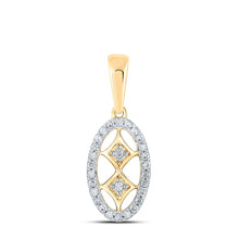 Load image into Gallery viewer, Radiant Gold and Diamond Oval Pendant - A Timeless Piece of Elegance product  Top View from Splendid Jewellery