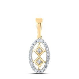 Radiant Gold and Diamond Oval Pendant - A Timeless Piece of Elegance product  Top View from Splendid Jewellery