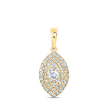 Load image into Gallery viewer, Radiant Brilliance: 10kt Yellow Gold Womens Round Diamond Oval Pendant 1/2 Cttw product  Top View from Splendid Jewellery