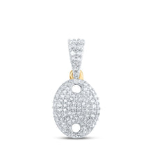 Load image into Gallery viewer, Radiant Elegance: 10kt Yellow Gold Womens Round Diamond Oval Pendant 1/3 Cttw product  Top View from Splendid Jewellery