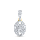 Radiant Elegance: 10kt Yellow Gold Womens Round Diamond Oval Pendant 1/3 Cttw product  Top View from Splendid Jewellery