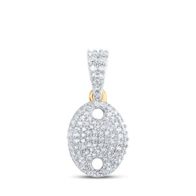 Radiant Elegance: 10kt Yellow Gold Womens Round Diamond Oval Pendant 1/3 Cttw product  Top View from Splendid Jewellery