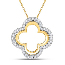 Load image into Gallery viewer, Radiant Quatrefoil Cutout Diamond Pendant - 10kt Yellow Gold, 1/8 Cttw product  Top View from Splendid Jewellery