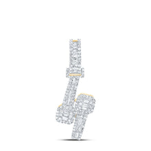 Load image into Gallery viewer, Radiant Brilliance: 10kt Yellow Gold Diamond Square Cuff Fashion Pendant product  Top View from Splendid Jewellery